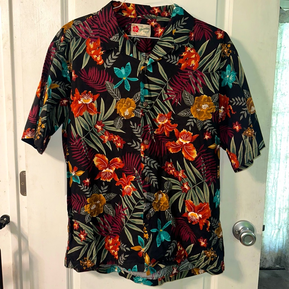 🌺 Hilo Hattie Men’s Hawaiian Shirt XL – Made in Hawaii – Tropical Floral Print